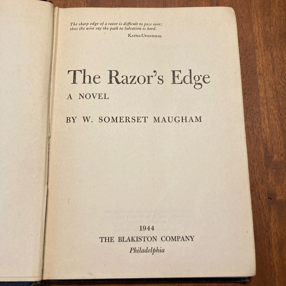 The Razor's Edge by W. Somerset Maugham, vintage book